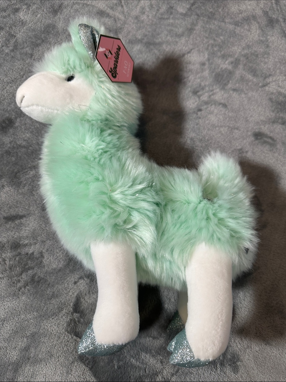 NWTS FAO Schwarz Mint Green Sparkler Llama Plush